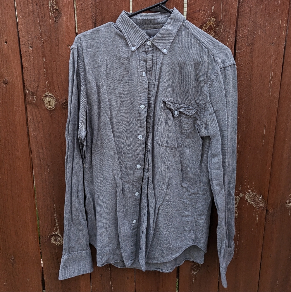 Bonobos Gray Casual Button Down Shirt - Medium Slim Fit